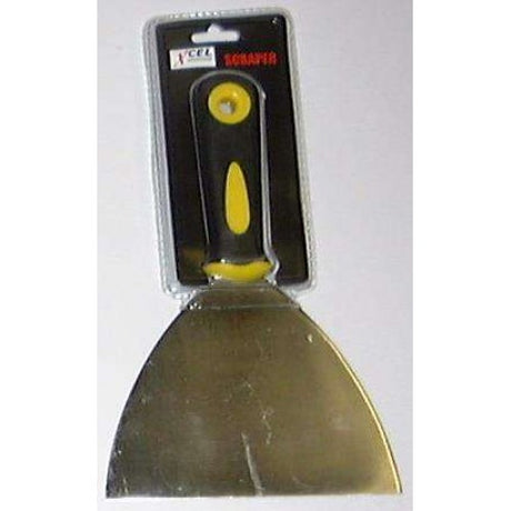 Xcel 6" Paint Scraper with soft rubber grip, perfect for paint removal, surface prep, and DIY projects.