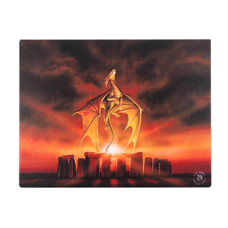 Small Solstice Canvas by Anne Stokes, featuring a captivating dragon design, perfect for fantasy art lovers.