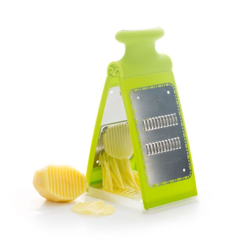 Dexam Potato Grate - Mate: dual-sided grater for strips, crinkles, and waffle chips; compact, lightweight, and easy to store.