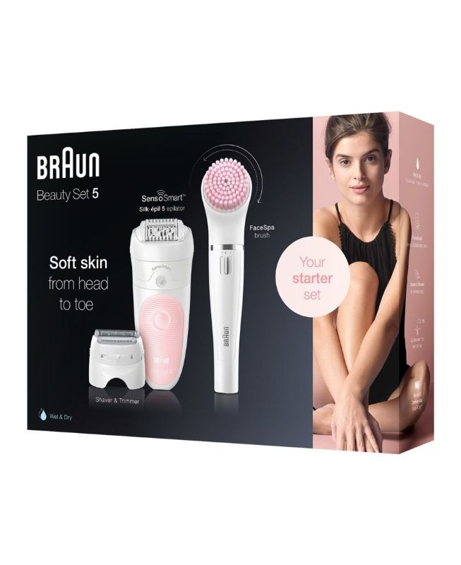 Braun Silk-epil SES5-885BS Beauty Set – SensoSmart epilator + FaceSpa