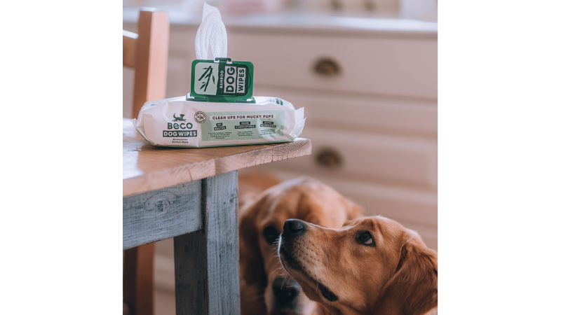 Beco Wipes Unscented (80pk) – eco-friendly, hypoallergenic dog wipes, infused with aloe vera and shea butter for gentle cleaning.
