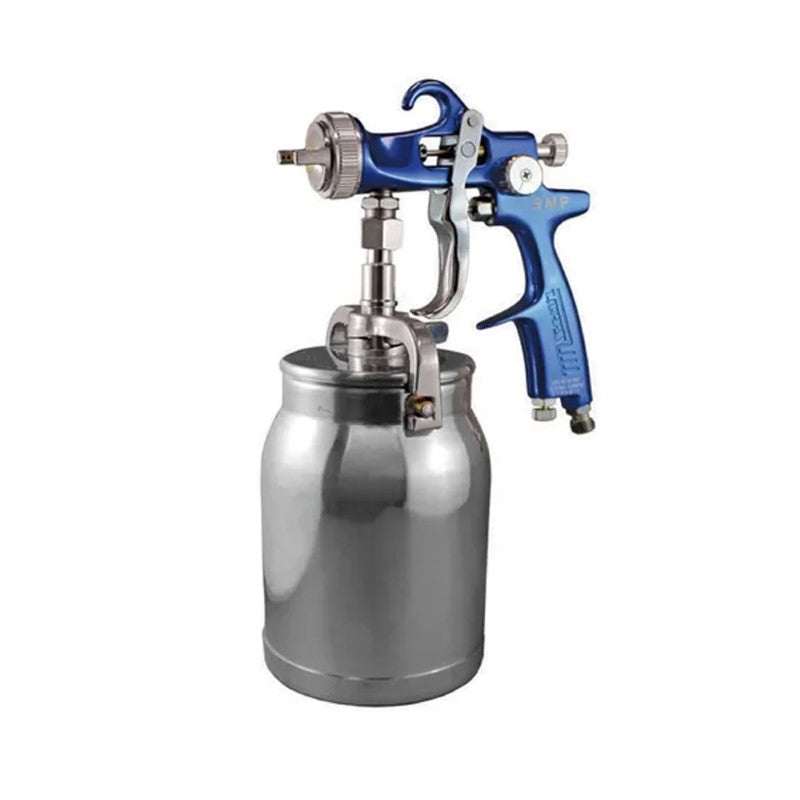 ITM Suction Spray Gun with 1.8mm nozzle, 1000ml pot, ideal for car refinishing and furniture, delivers efficient spray results.