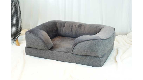 Orthopedic Dog Sofa Bed - Grey (90 x 68cm)