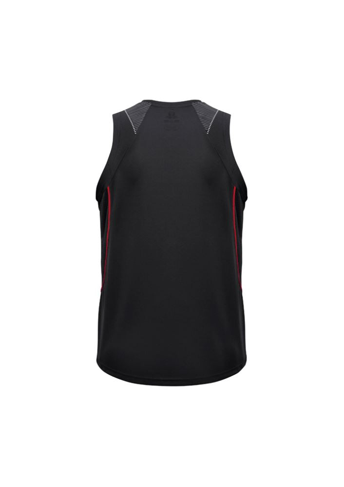 Men's Razor Singlet in black and red, size 3XL, featuring breathable fabric, stylish design, and UPF protection for outdoor activities.