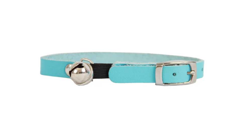 Kitten Safety Collar - Leather 25cm (Aqua)