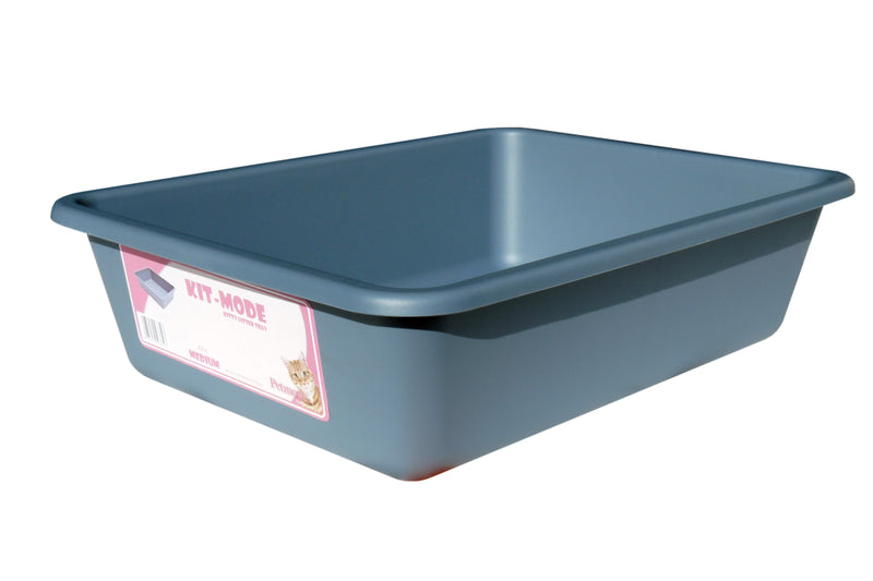 Cat Litter Tray 40x30x10cm - Blue - Medium