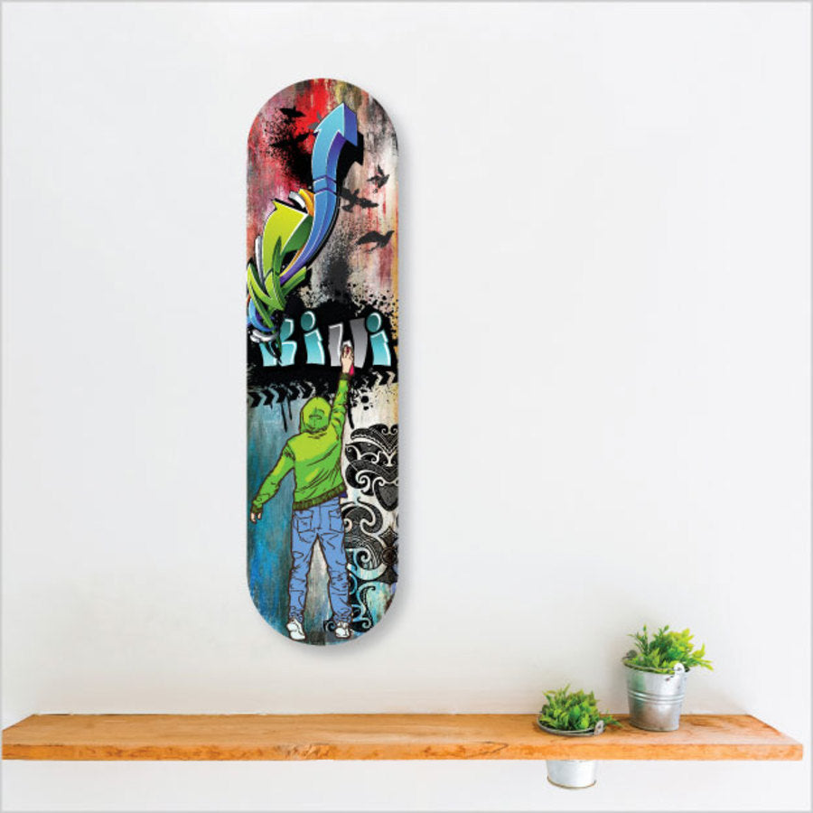 Vibrant Graffiti Kiwi wall art on 4mm ACM, perfect for indoor or outdoor spaces, featuring New Zealand-inspired design.