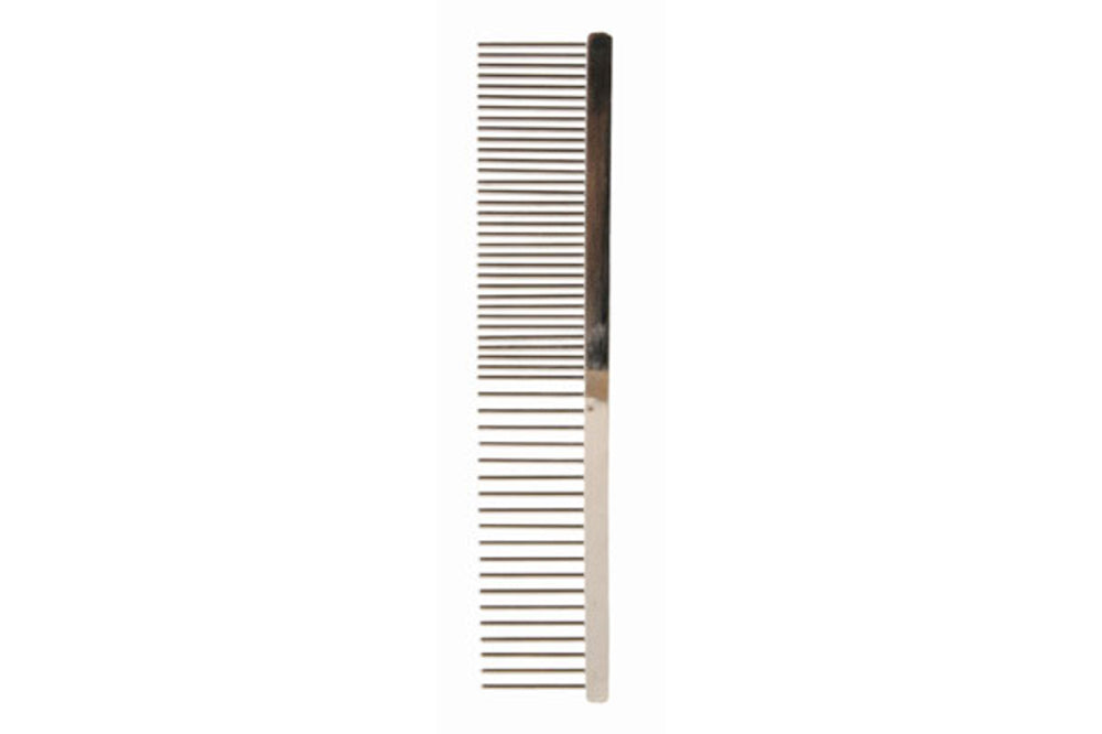 Trixie Metal Comb for medium to coarse dog hair, ideal for detangling and grooming Poodles, Retrievers, and long-haired cats.