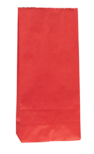 Vibrant red paper bags (25 units) perfect for eco-friendly gifting, weddings, and events, sized 210mm x 100mm x 50mm.