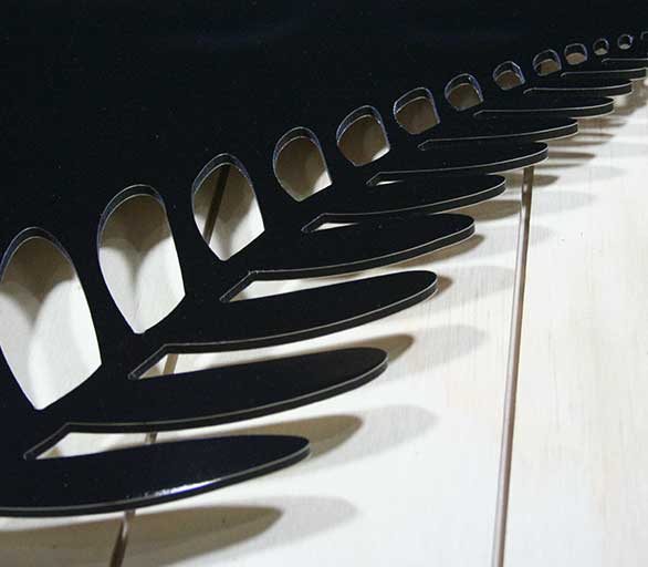 Silver Fern ACM Square Wall Art in silver, 300mm x 300mm, perfect for indoor/outdoor decor with a modern, natural design.