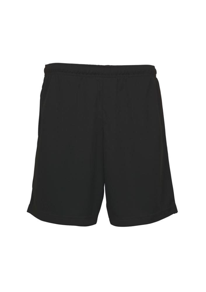 Men's black Biz Cool™ shorts in 2XL, featuring breathable mesh, elastic waist, side splits, and pockets for comfort and style.