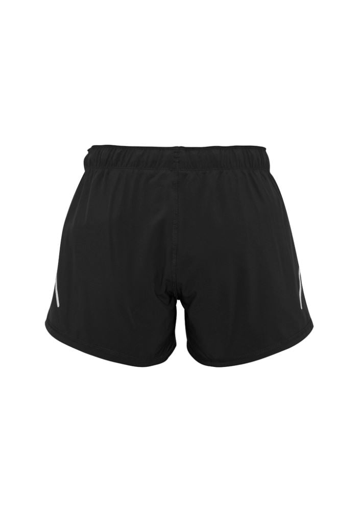Ladies Tactic Shorts in black, size L, featuring breathable fabric, mesh panels, and reflective tape for enhanced visibility.