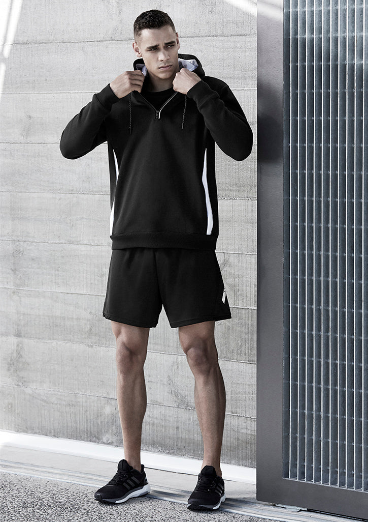 Men's Circuit Short in black, 5XL, featuring lightweight fabric, reflective trims, stretch knit, and secure side pocket for active wear.
