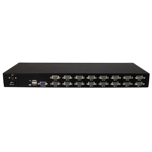 16 Port 1U Rackmount USB KVM Switch Kit with OSD and Cables