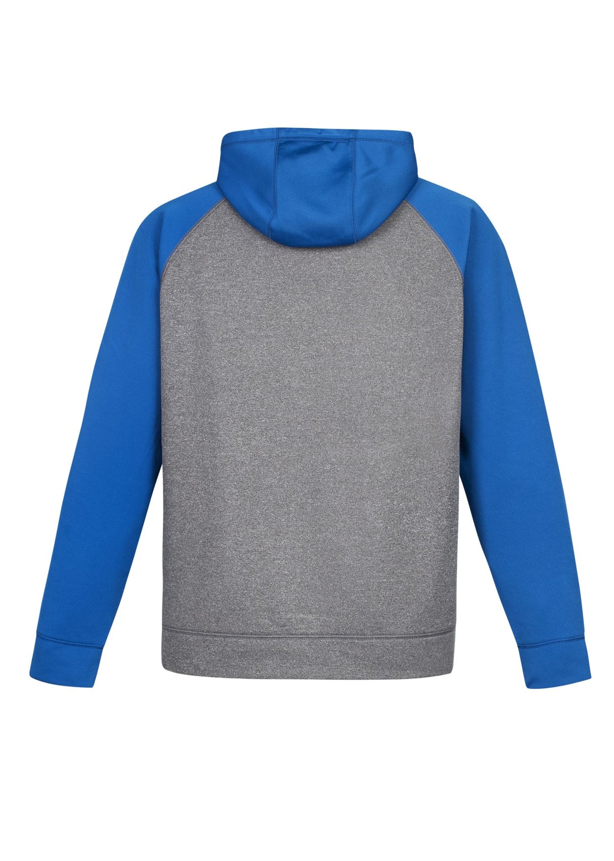 Kids Hype Two Tone Hoodie in Grey Marle/Royal featuring a kangaroo pocket and lightweight, fade-resistant material for activewear.