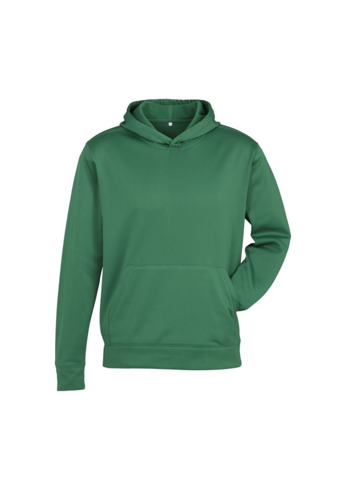 Kids Hype Pull-On Hoodie in Kelly Green, size 14, featuring cozy fleece, kangaroo pocket, and safety-first design.