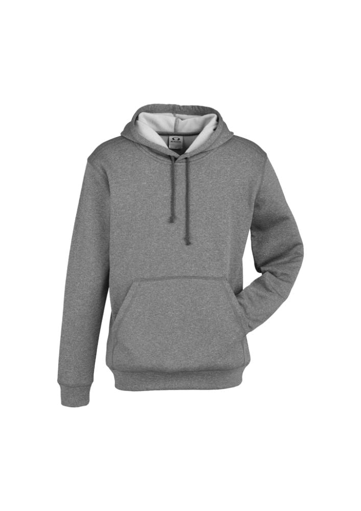 Men's Grey Marle Hype Pull-On Hoodie, size L, features kangaroo pocket and loose-fit ribbing for comfort and style.
