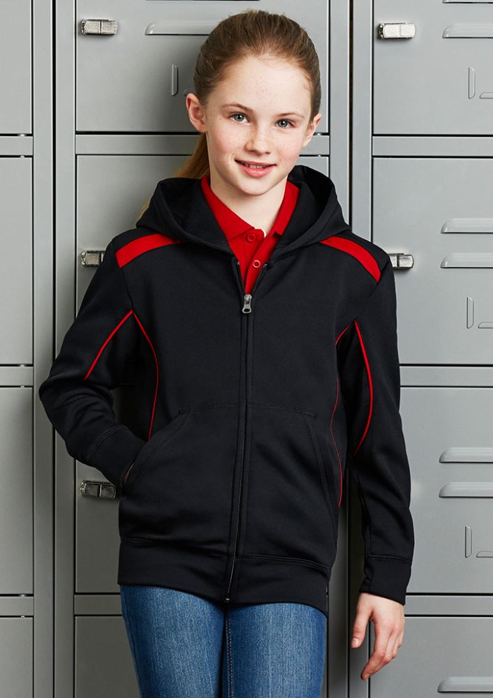Kids United Hoodie in Royal/White, size 14, featuring warm fleece, a full zipper, and a trendy design for active children.