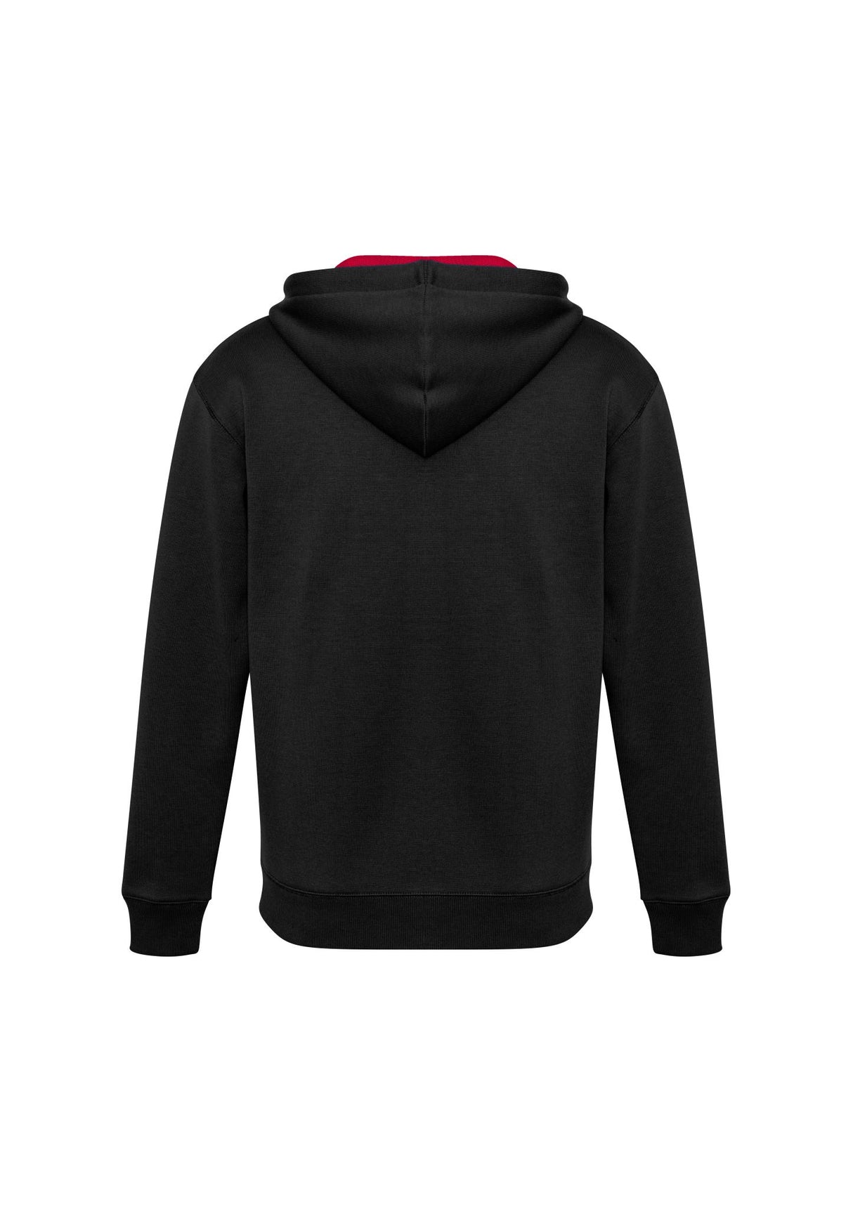 Kids Renegade Hoodie in Black, Red, and Silver, featuring a zip neck, hand warmer pockets, and reflective trims for safety.