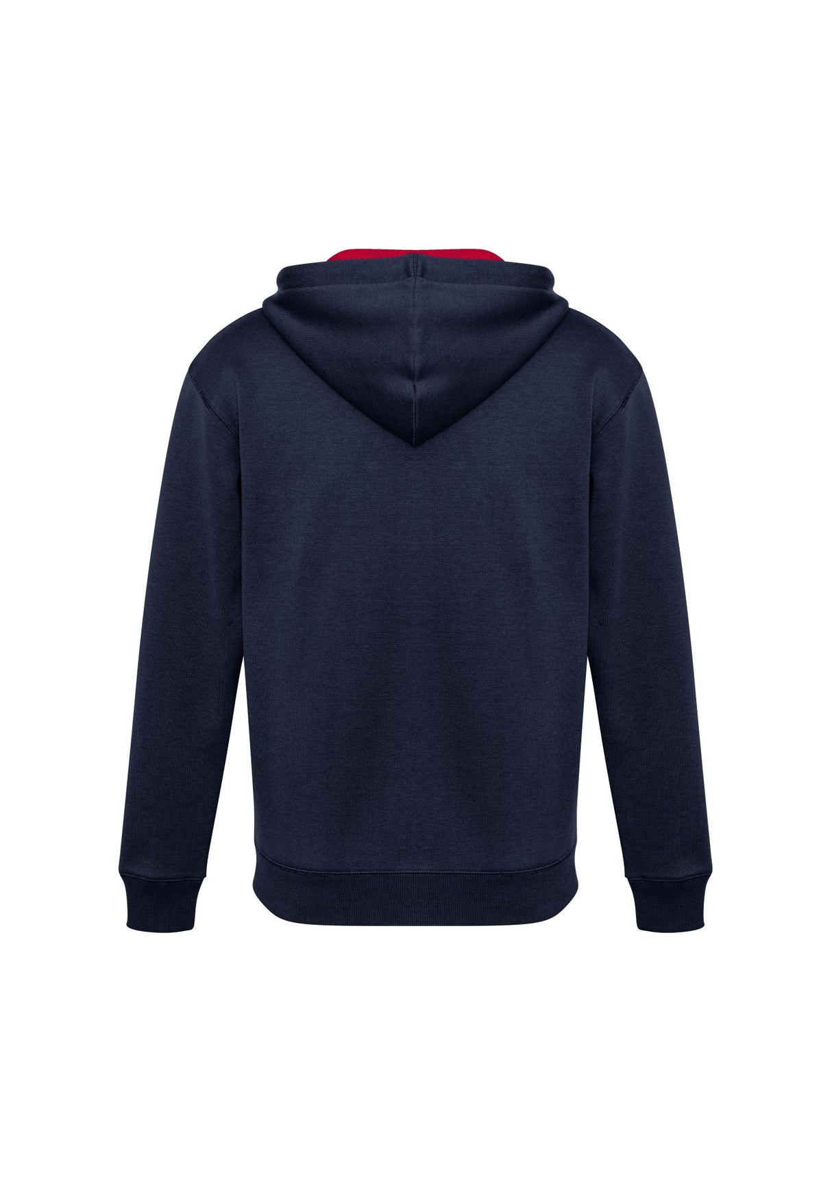 Kids Renegade Hoodie in navy, red, and silver, featuring reflective trims, zip neck, and warm side pockets, size 16.