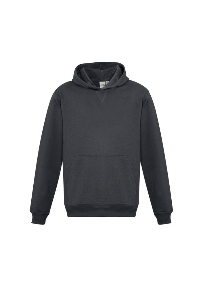Kids Crew Pullover Hoodie in Charcoal, size 14, featuring a cozy kangaroo pocket and safe hoodless design for active comfort.