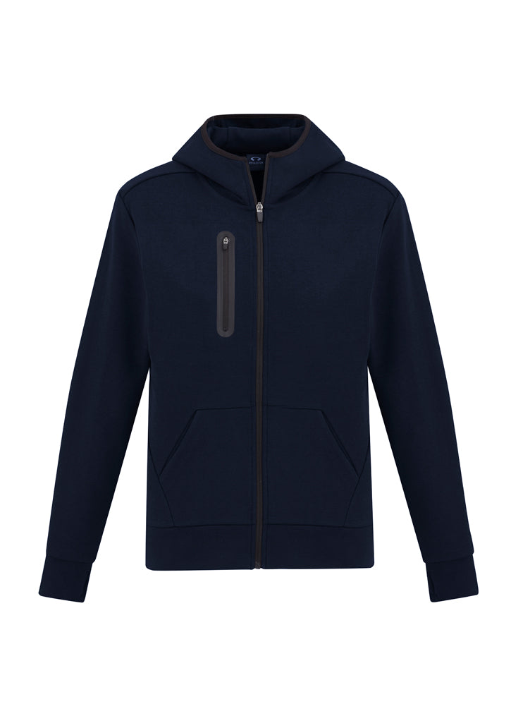 Men's Neo Hoodie in navy, size XL, featuring soft fabric, attached hood, zippered chest pocket, and ergonomic fit for comfort.