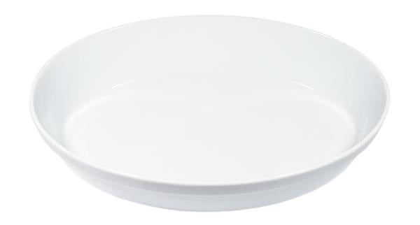 Small oval white porcelain baking dish, lightweight and durable, perfect for cooking enthusiasts.