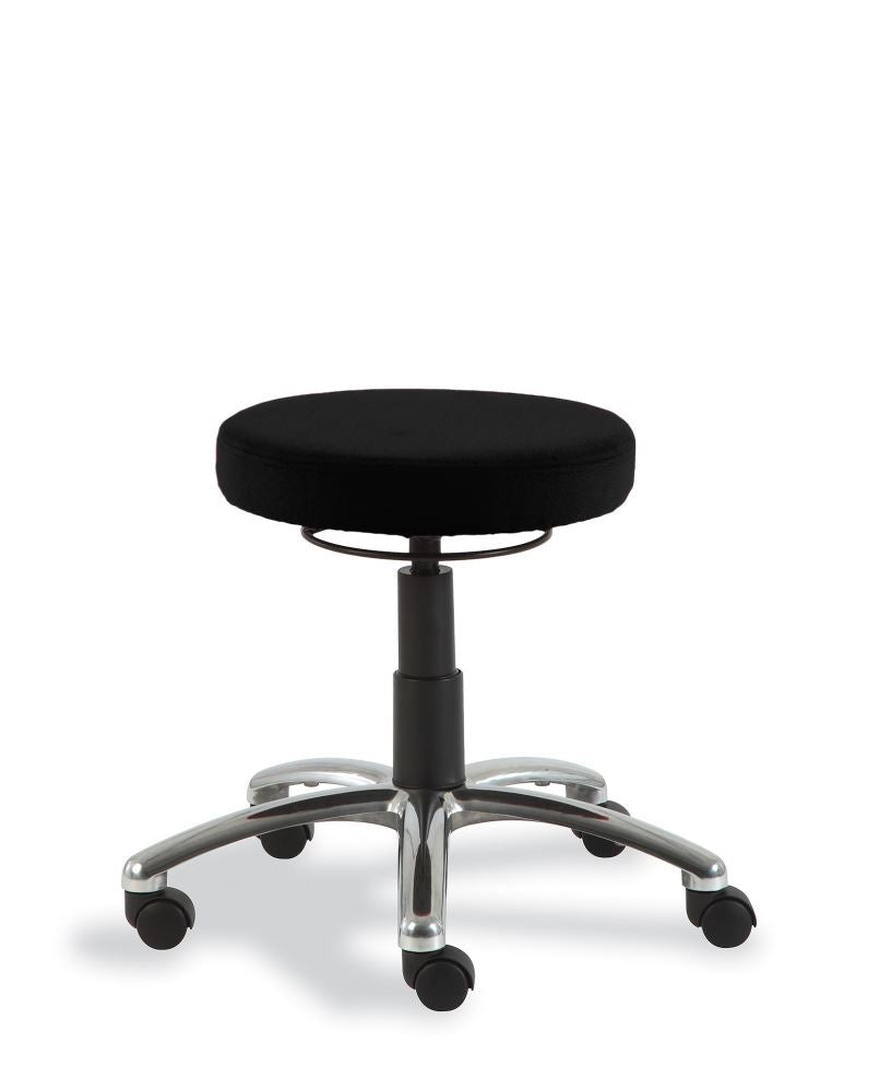 Adjustable Stool with Swivel Base featuring a vibrant Fiesta Back, polished base, and deluxe comfort seat for versatile use.
