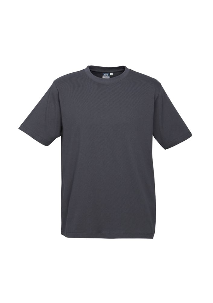 Kids Ice Tee in charcoal, size 16, made from lightweight cotton with a ribbed collar and durable stitching for everyday comfort.