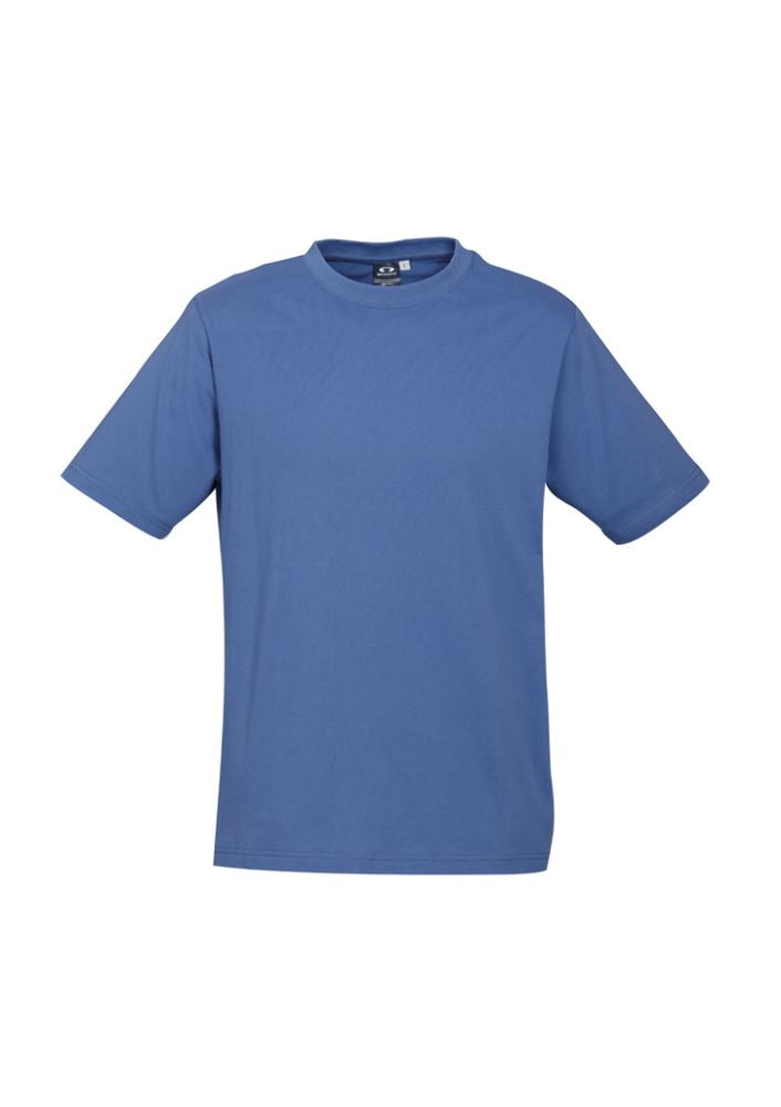 Kids Ice Tee in Denim, size 12, made from soft cotton with a ribbed collar, perfect for casual and active wear.