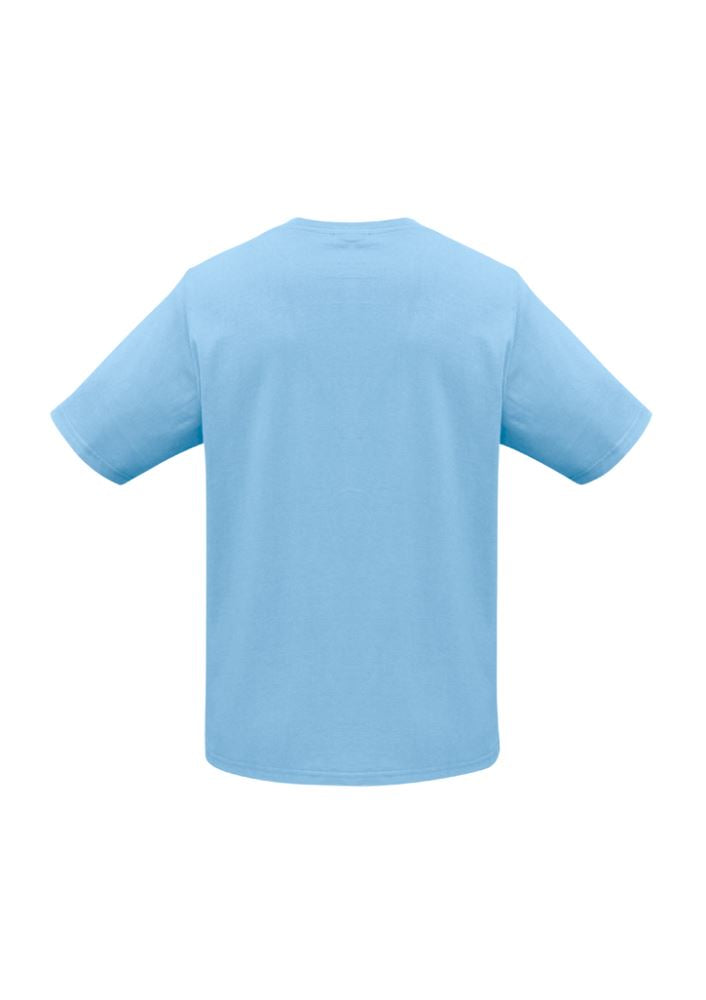 Men's Ice Tee in Spring Blue, 3XL size, made of soft cotton with ribbed neck, perfect for warm weather and casual wear.