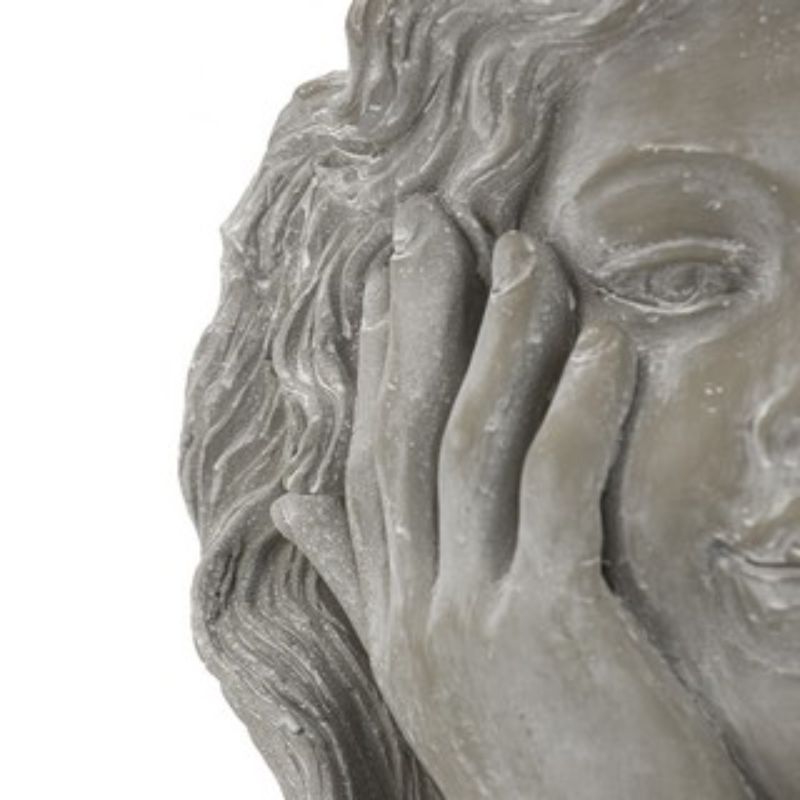 Charming 29cm girl sculpture planter in cement, perfect for indoor/outdoor use, enhancing spaces with elegance and whimsy.