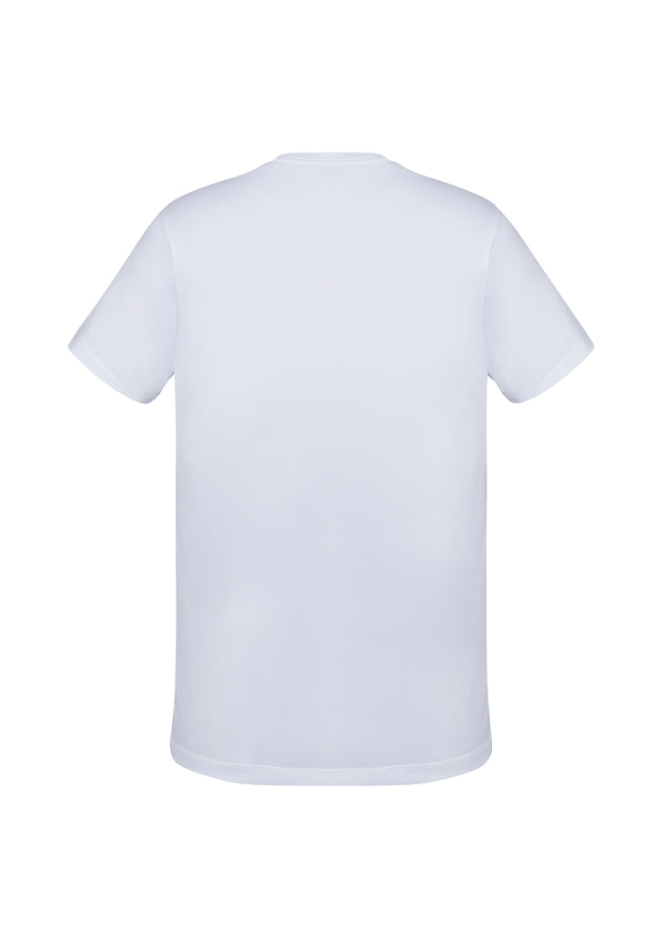 Men's white Aero Tee in size L, made from breathable micro polyester with anti-shrink features and modern heathered design.