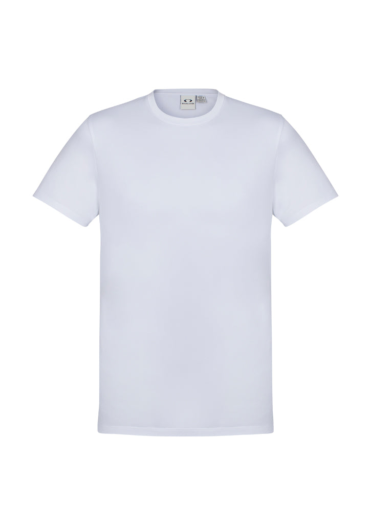 Men's Aero Tee in white, size 3XL, featuring breathable fabric, modern heathered marle effect, and UPF protection for outdoor use.