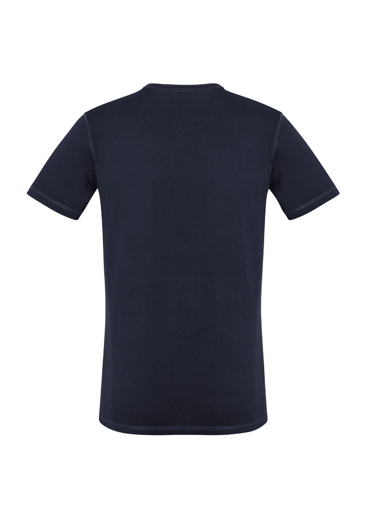 Men's Vintage Tee in Ink, size XL, featuring stone washed fabric, crew neck, and Henley placket for a stylish, comfortable fit.