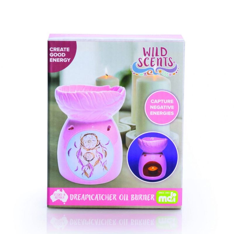 Oil Burner - Dreamcatcher (14cm) with feather bowl design and colorful dreamcatchers, ideal for fragrant oils and relaxation.