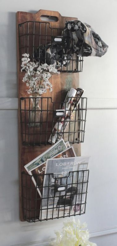 Rustic wooden kitchen utility hanger with iron hooks, 100cm long for efficient space-saving storage of pots and utensils.