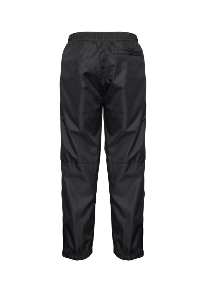 Adults Flash Track Pant in black, 5XL; lightweight, showerproof, features elastic waist, zippers at legs, and functional pockets.