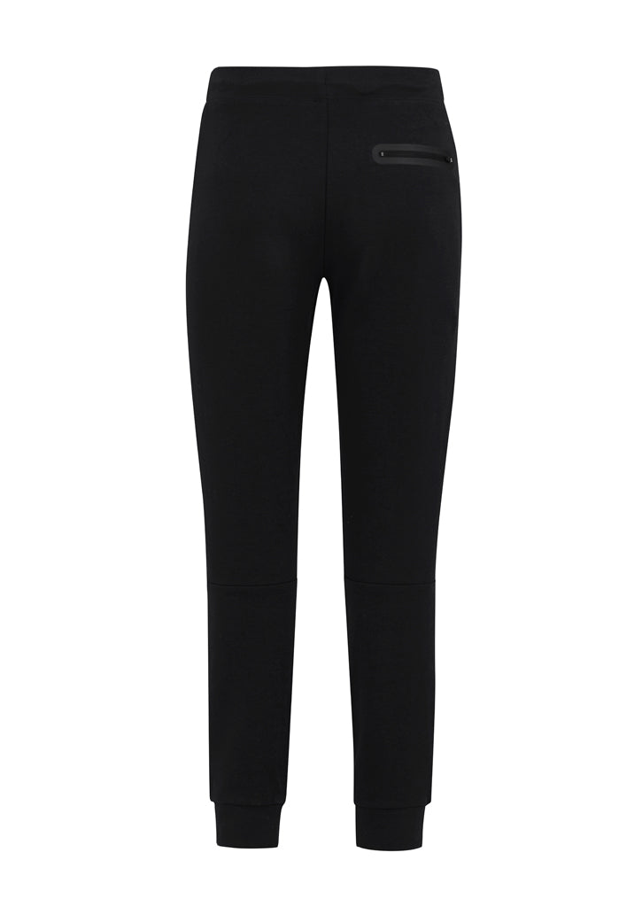 Mens Neo Pant in Black, Size XS, featuring soft double-faced fabric, ergonomic fit, open side pockets, and knitted hem.