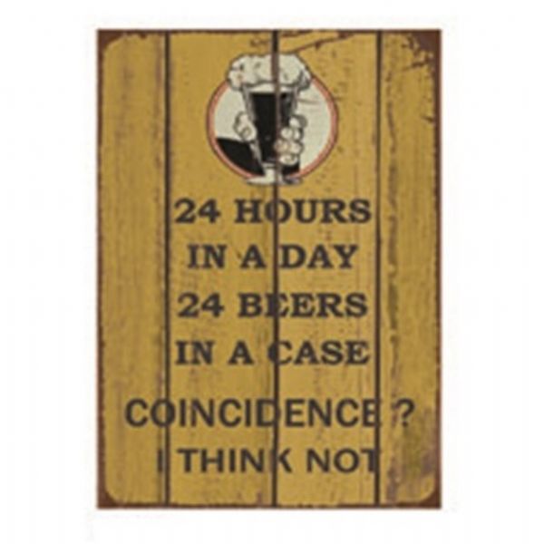 Beer 24 Hours Metal Wall Art featuring intricate beer-themed designs, perfect for enhancing man caves or kitchens.