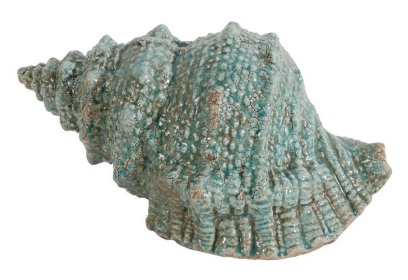Ceramic Seashell Ornament (28cm) showcasing elegance and coastal charm, perfect for enhancing home decor.