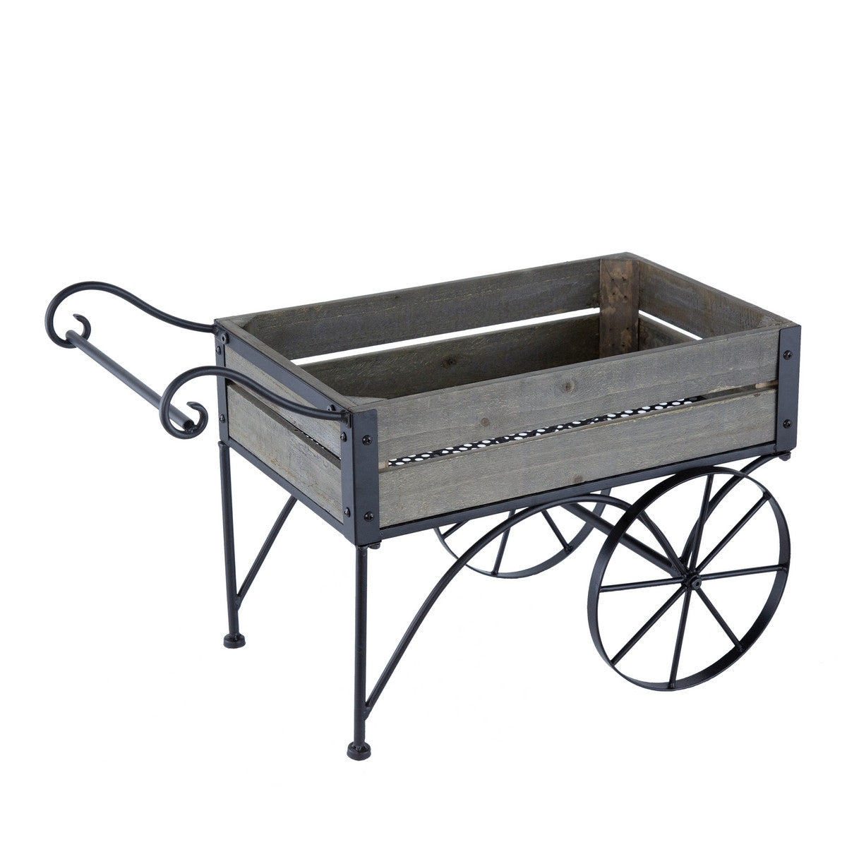 Stylish 62cm trolley planter with wheels, perfect for urban gardening and enhancing any decor. Ideal for flowers and herbs.