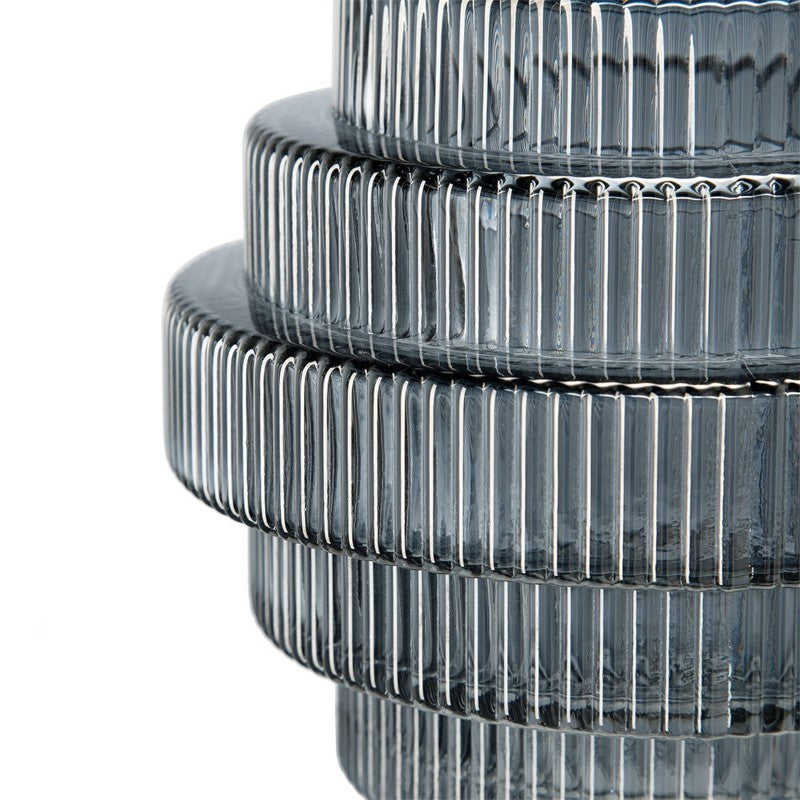 Elegant smoke-finished glass vases set of 2, perfect for showcasing flowers and enhancing modern decor.