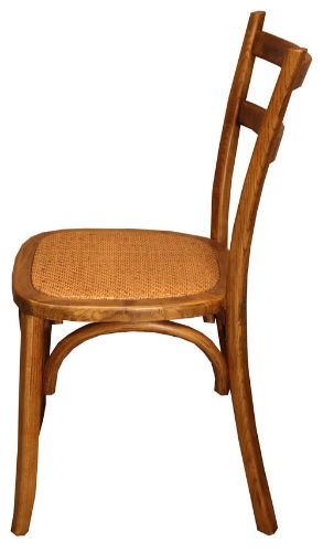 Antique oak slat back dining chair offering durability and elegance for any dining space.