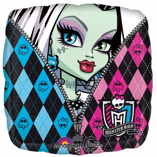 Vibrant 45cm Monster High character foil balloon, perfect for birthdays and themed parties, featuring iconic characters.
