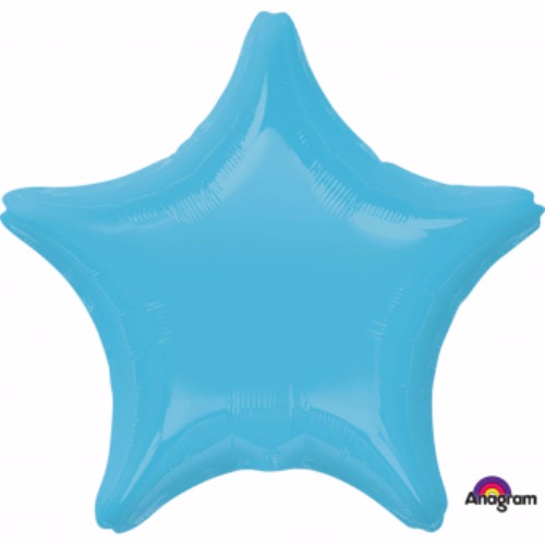 Caribbean blue 45cm star foil balloon, ideal for vibrant party decor, self-sealing, helium-inflatable, perfect for all occasions.