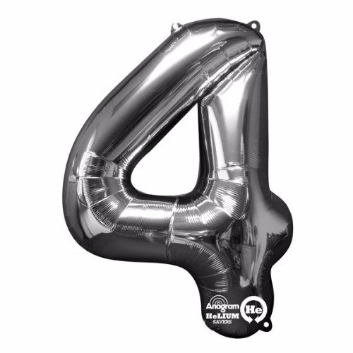 Shape Number Four Silver Helium Saver