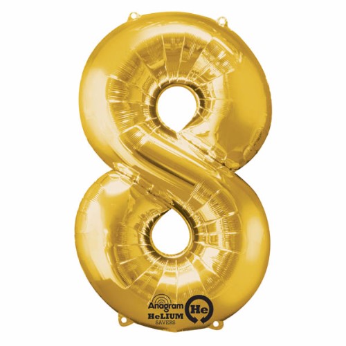 Shape Number Eight Gold Helium Saver