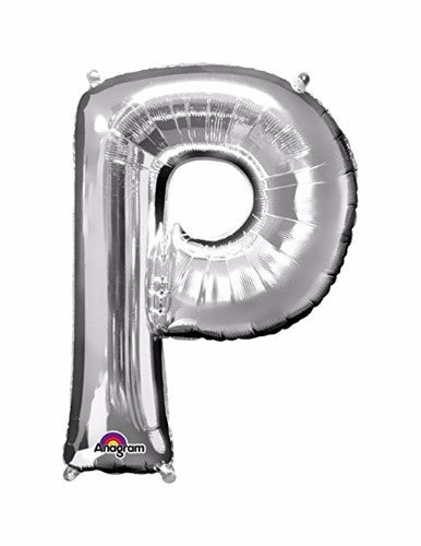 Letter P Silver Megaloon 40cm Foil Balloon