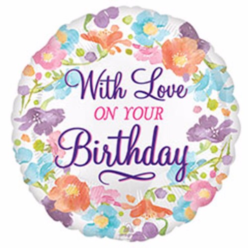22cm floral birthday balloon featuring elegant designs, perfect for celebrations and memorable photo backdrops.